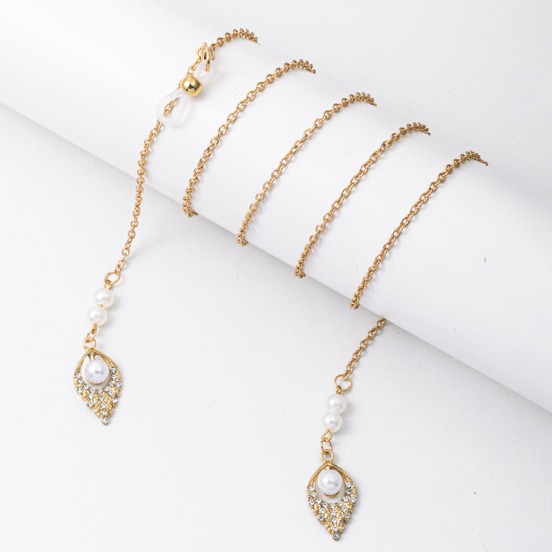 Elegante Perlenohrringe mit Kette Karnz