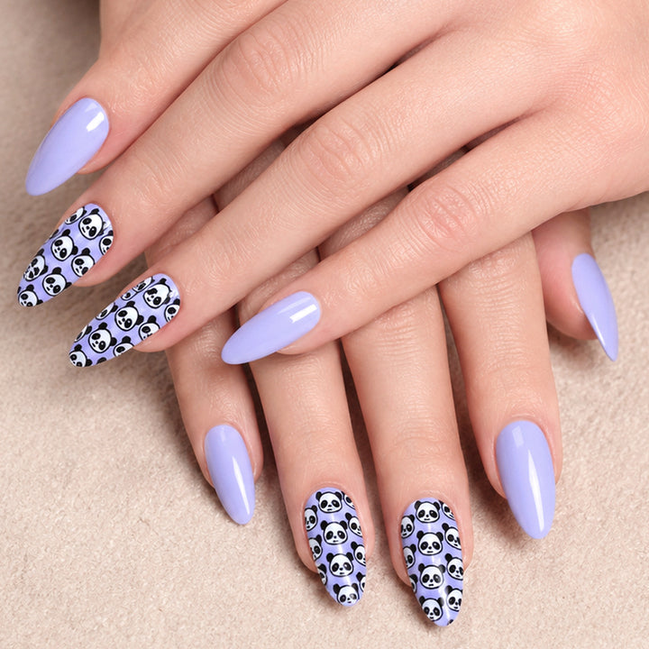 Künstlerisches Panda-Themen Press-On Nagelset Karnz