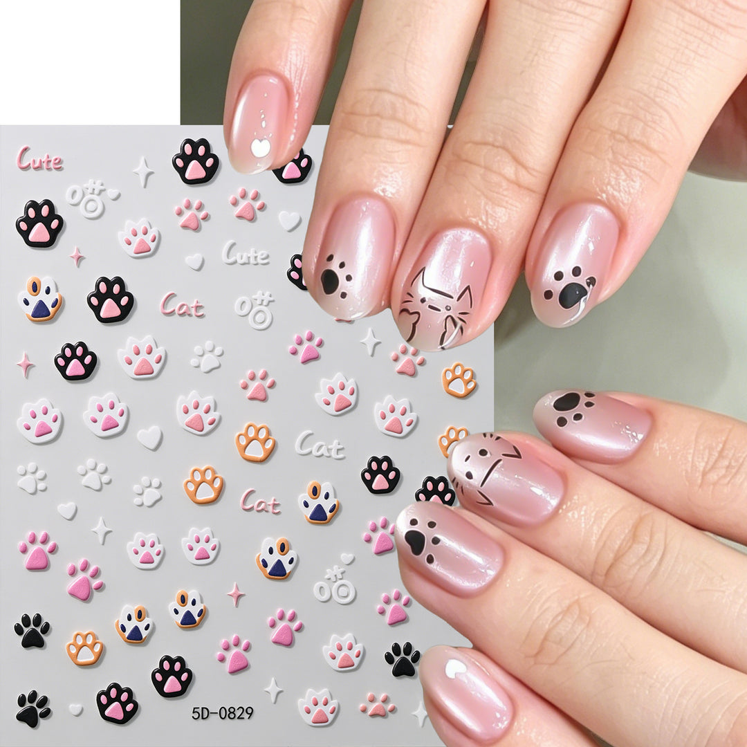 Niedliche Tierpfoten-Themen-Nagelkunst Charms