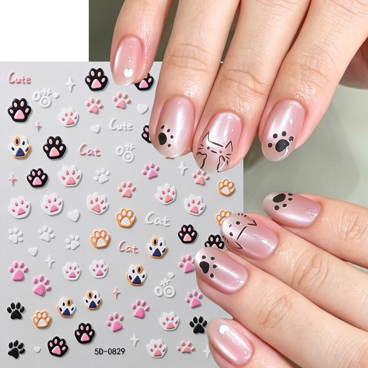 Niedliche Tierpfoten-Themen-Nagelkunst Charms