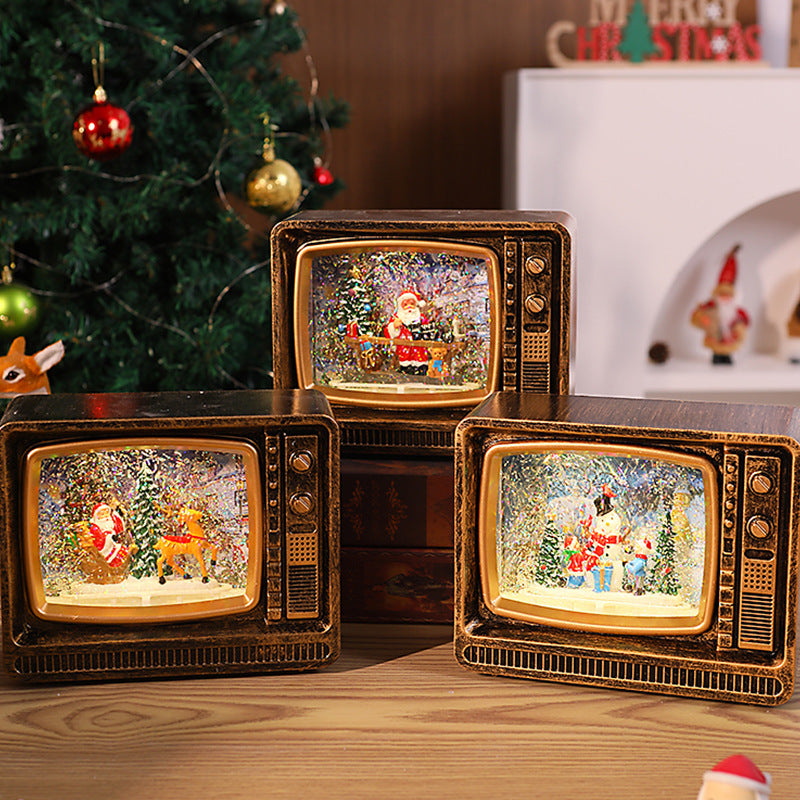 Nostalgische Schneekugel Fernseher Karnz