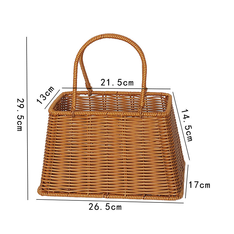 Handgefertigter Rattan Aufbewahrungskorb mit Griff Karnz