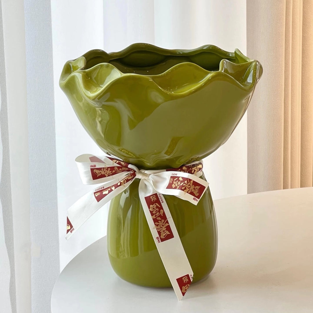 Dekorative blumenförmige Vase für Wohnkultur