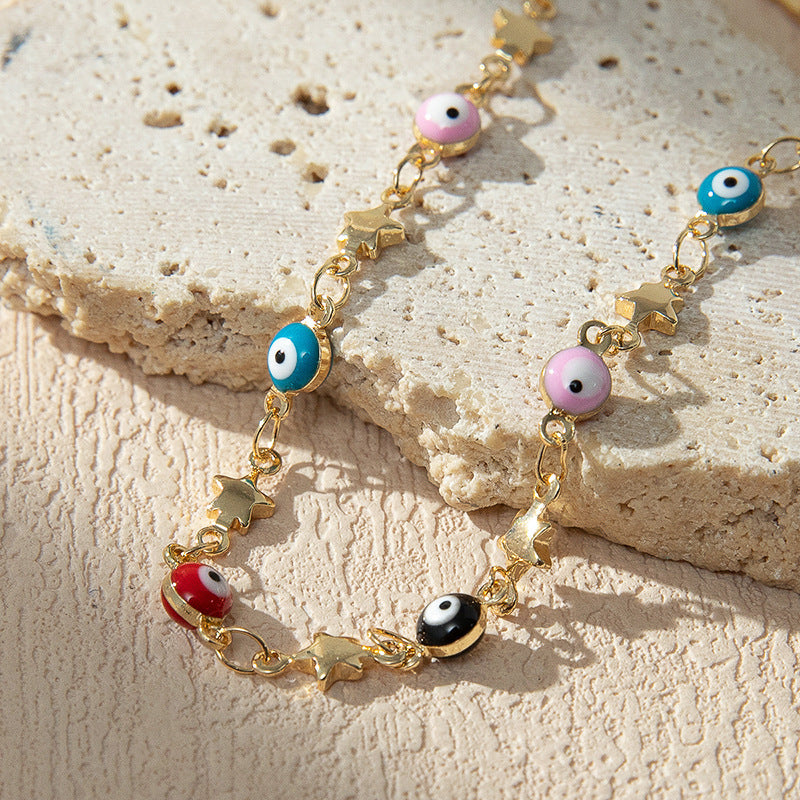 Bunte Perlencharms Fußkette Karnz