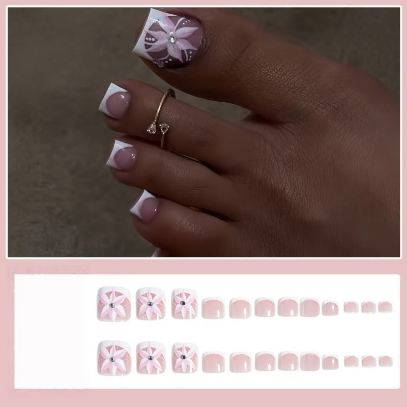 Künstliche Fußnägel mit floralen Motiven Karnz