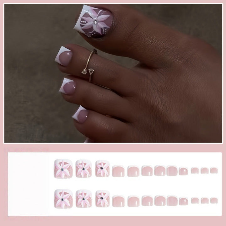 Künstliche Fußnägel mit floralen Motiven Karnz