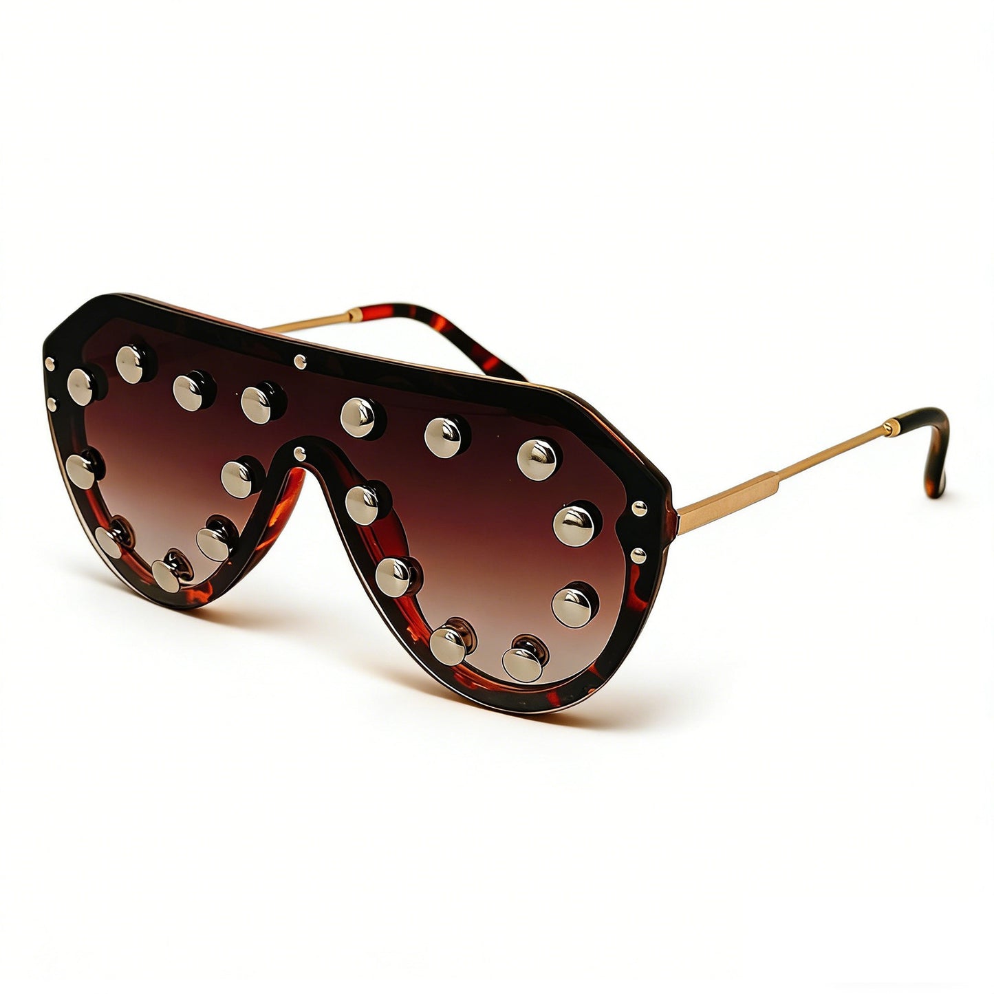 Damen trendige Sonnenbrille mit auffälligen Metallelementen Karnz