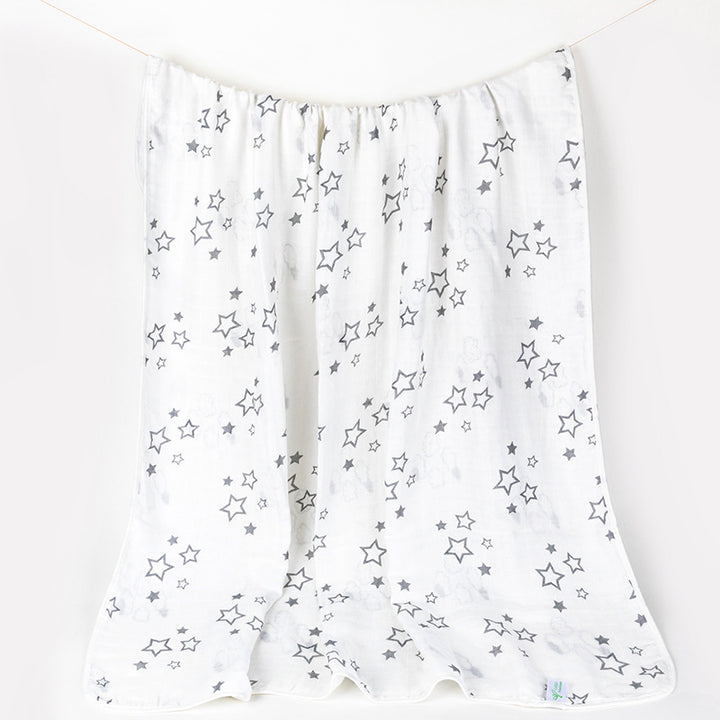 Weiches Musselin Babydecke mit Sterne und Wolken Druck Karnz