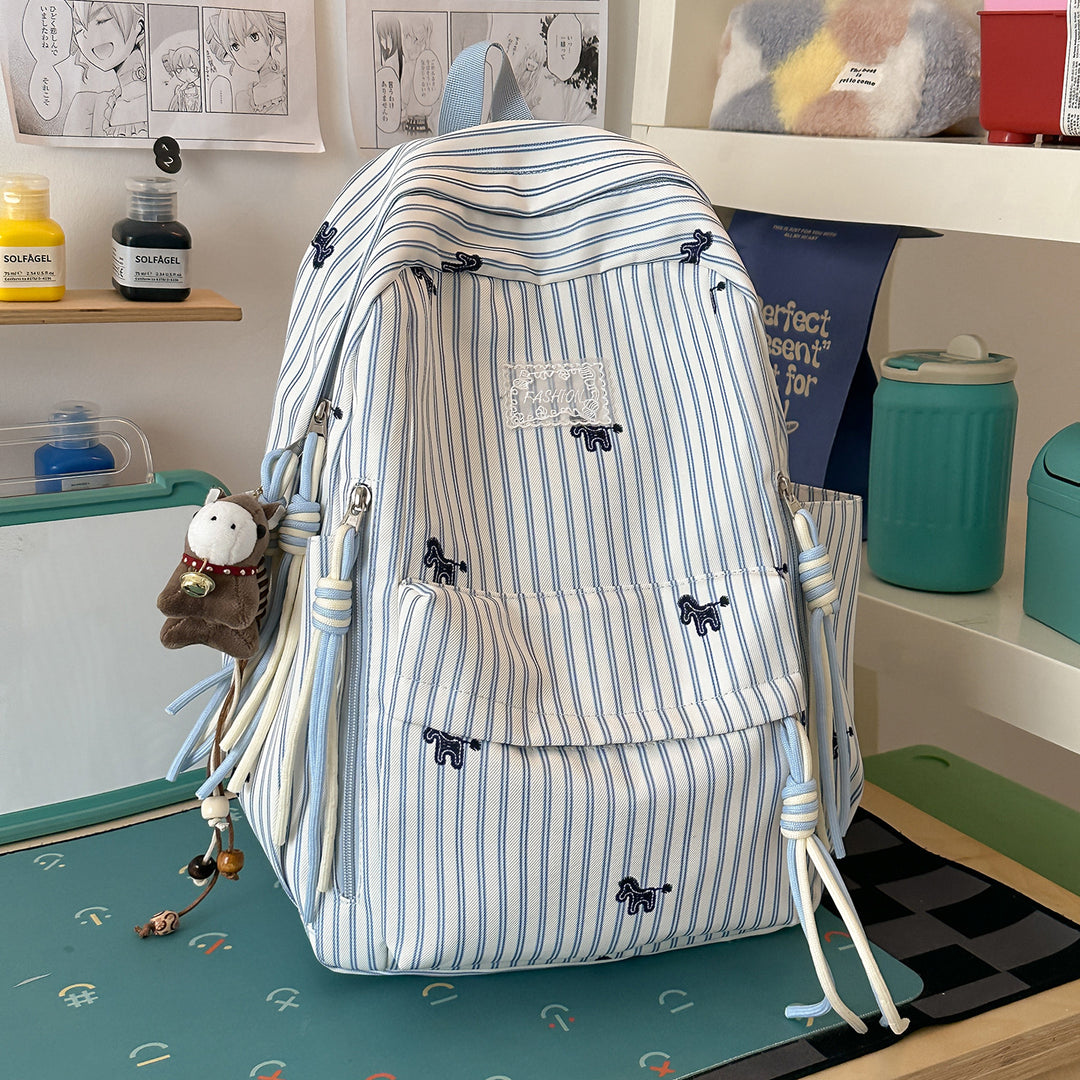 Verspielter Tiermotiv gestreifter Rucksack Karnz