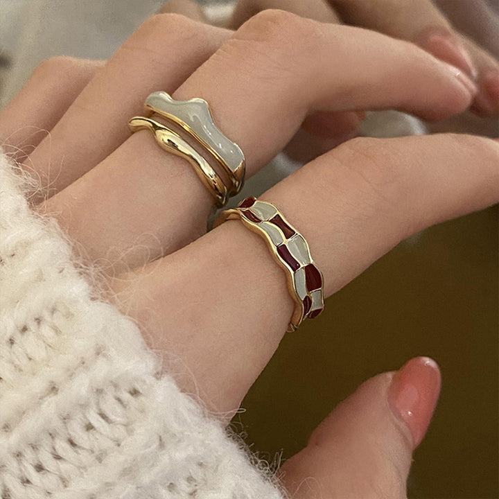 Chic Floral Verstellbares Ring Set Karnz