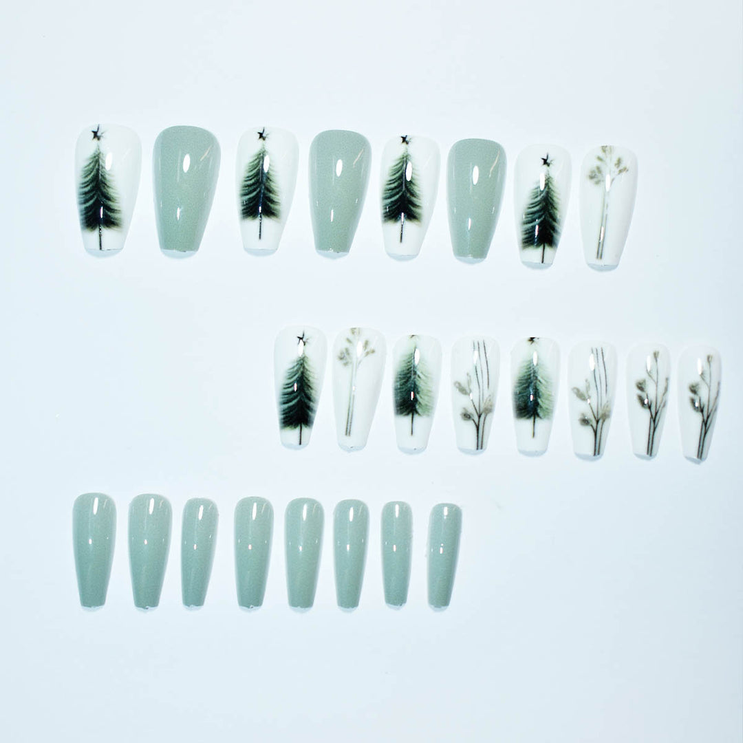 Künstlerische Botanische Press-On Nagelkunst Karnz