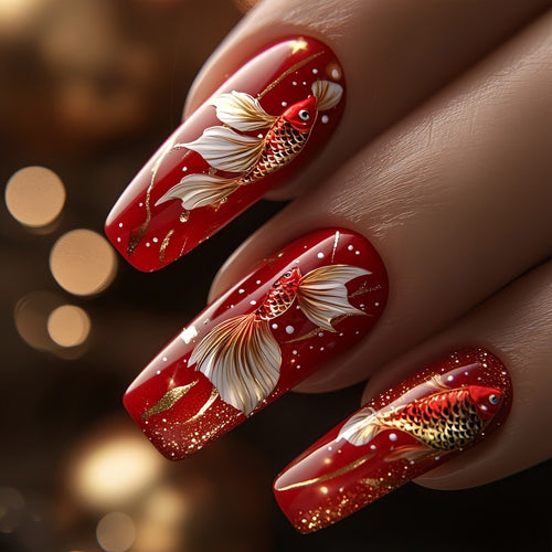 Kunst-Nageltips mit floralen Akzenten Karnz