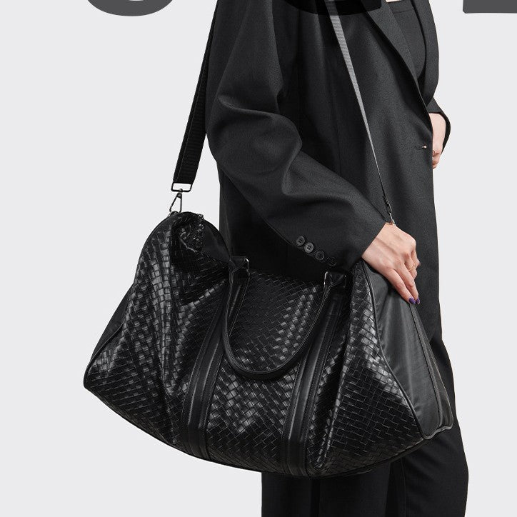 Premium gewebte Leder Wochenend-Duffel-Tasche Karnz