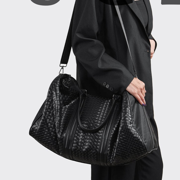 Premium gewebte Leder Wochenend-Duffel-Tasche Karnz