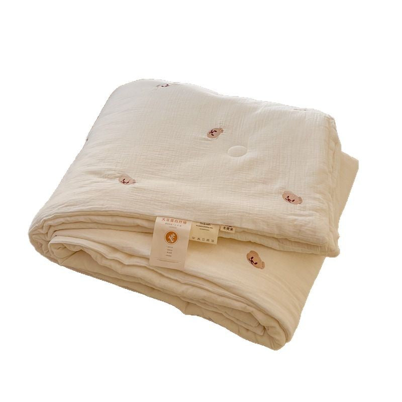 Damen leichte und atmungsaktive Tagesdecke mit zarten Blumenmotiven Karnz