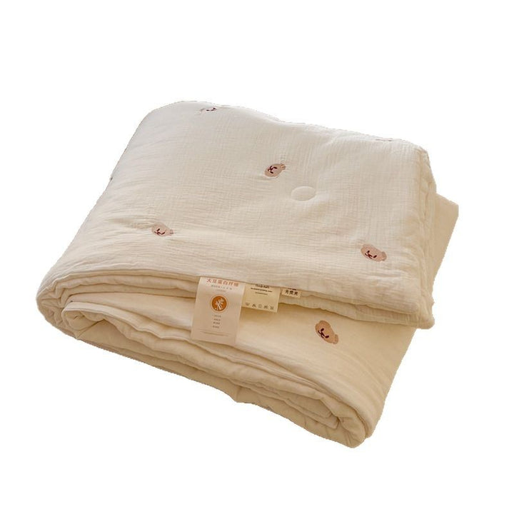 Damen leichte und atmungsaktive Tagesdecke mit zarten Blumenmotiven Karnz