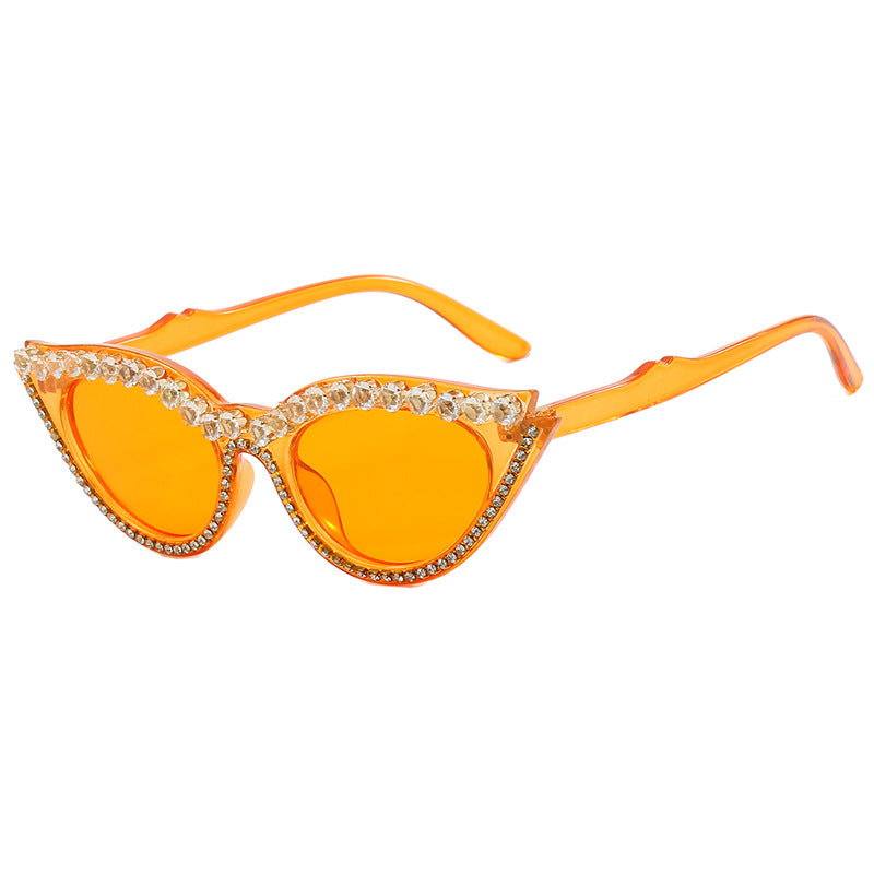 Damen Cat-Eye Sonnenbrille mit funkelndem Strass Karnz