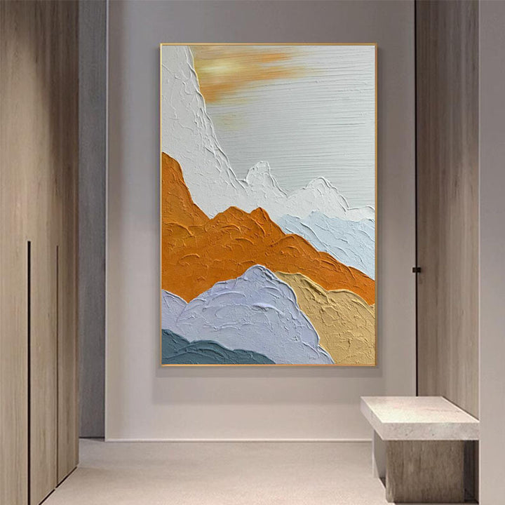 Zeitgenössische Berglandschaft Texturierte Wandkunst