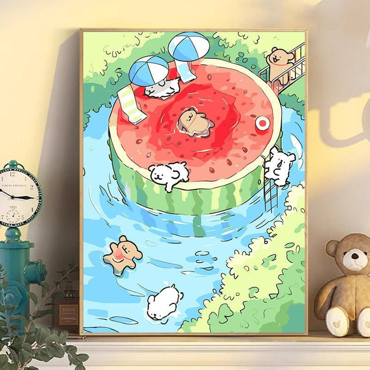 Verspielte Cartoon Hund Wandkunst Karnz