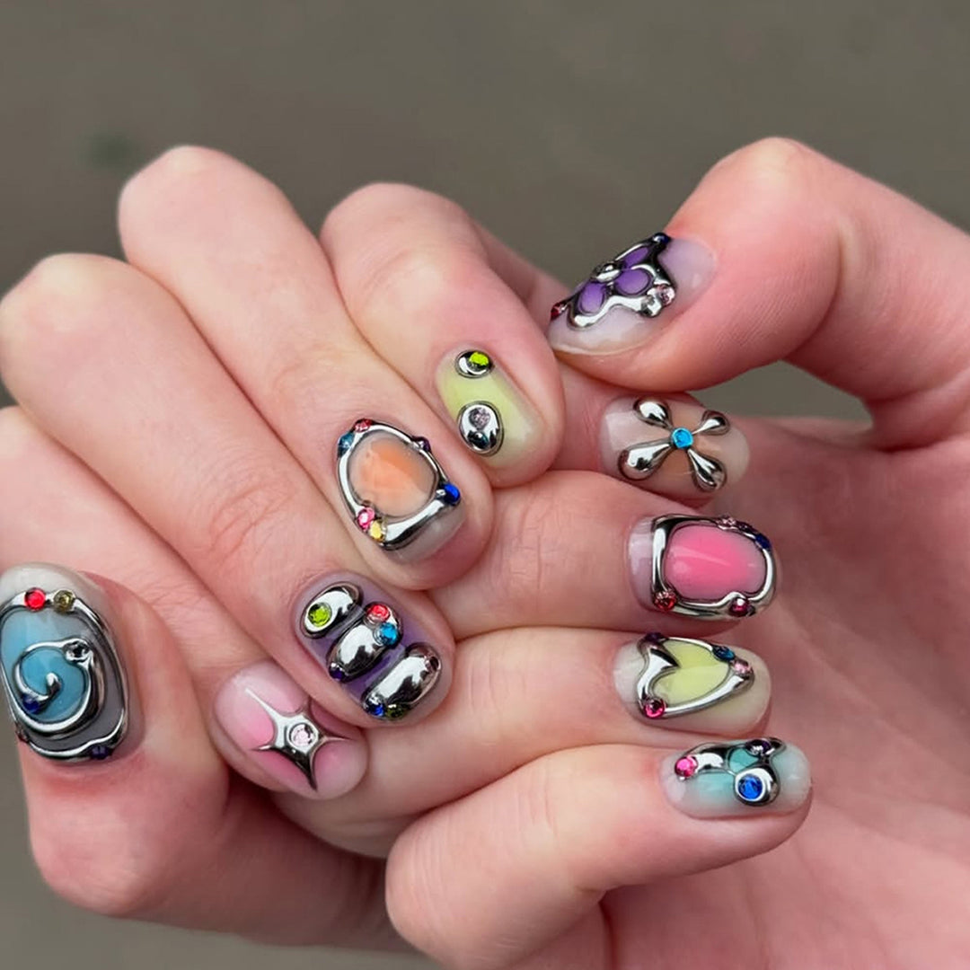 Dekorative Schmuck-geschmückte Druck-Nagelkunst