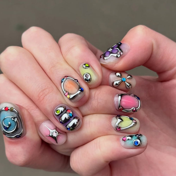 Dekorative Schmuck-geschmückte Druck-Nagelkunst