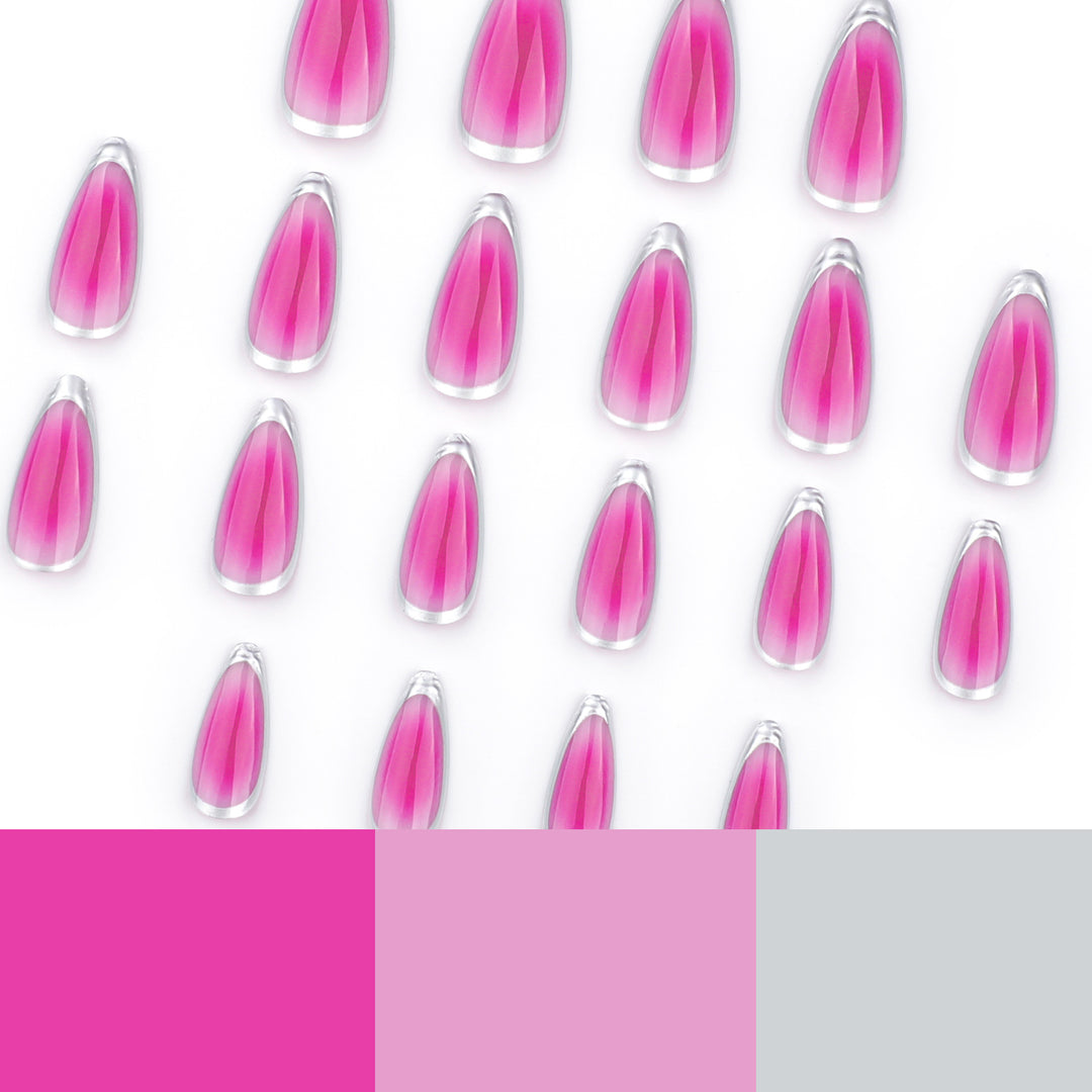 Kunstvolle Stiletto-Nägel mit Ombre-Effekt und Glanz Karnz