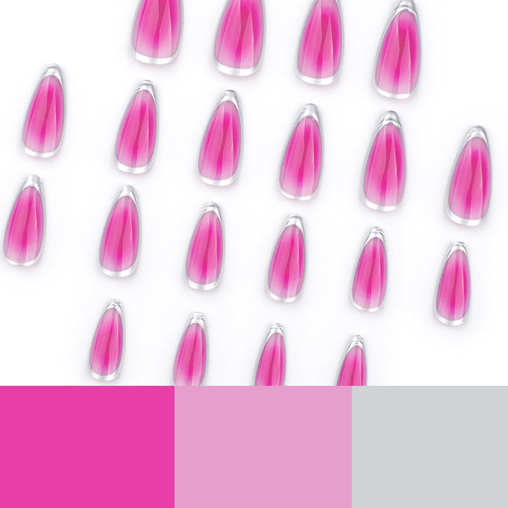 Kunstvolle Stiletto-Nägel mit Ombre-Effekt und Glanz Karnz