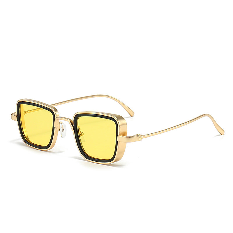 Damen stilvolle quadratische Sonnenbrille mit elegantem Metallrahmen Karnz