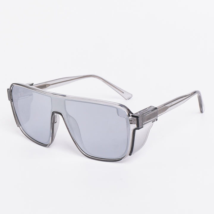 Damen sportliche Sonnenbrille im futuristischen Design mit farbigen Gläsern Karnz