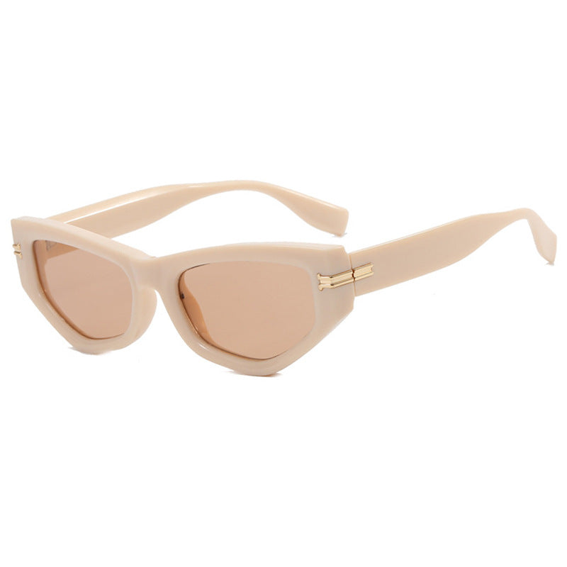 Damen geometrische Sonnenbrille mit geschwungenem Rahmen und schützendem UV-Filter Karnz