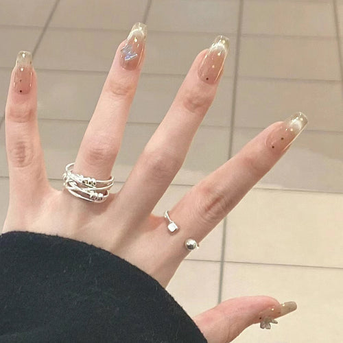 Premium Press-On Nail Set mit irideszenten Akzenten Karnz
