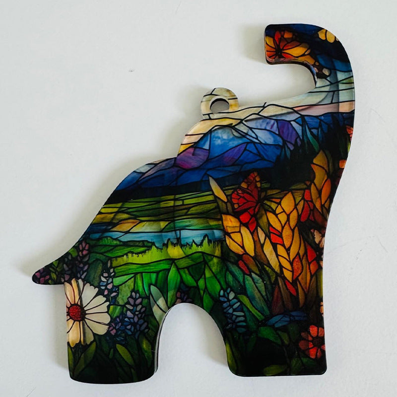 Künstlerisches Holz-Elefant Ornament