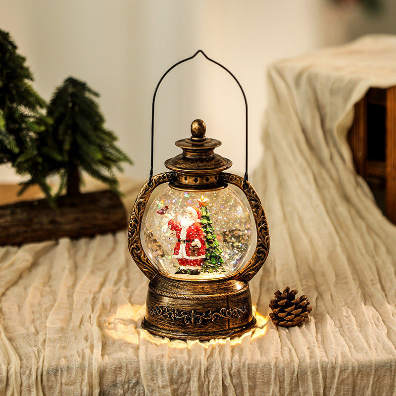 Nostalgische Weihnachtslaterne mit Schneekugel Karnz