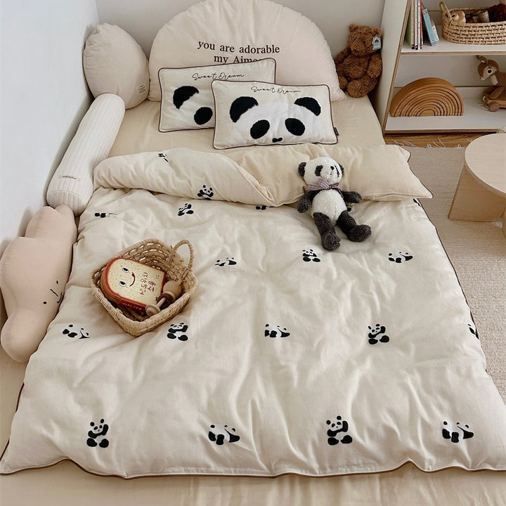 Wendbare Musselin-Kinderbettdecke mit Teddybären-Druck