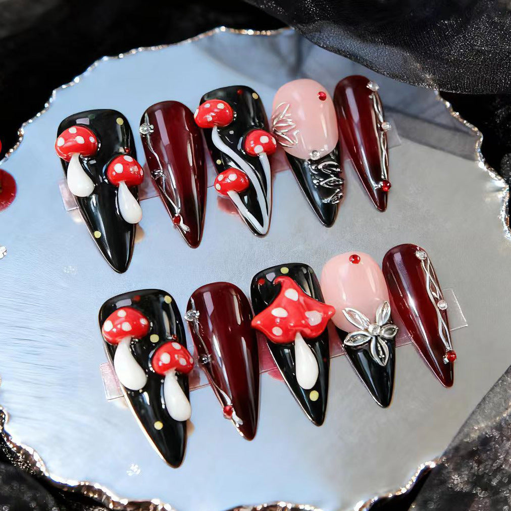Künstlerisches Scharfes Stiletto Press-On Nagelkunst Set Karnz