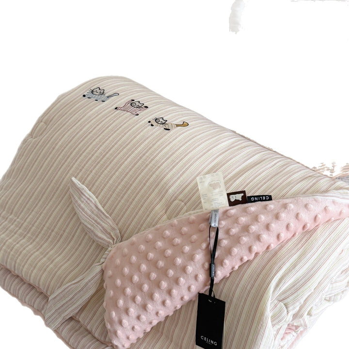 Gestepptes Kleinkind Schlafmatte und Kissen Set mit Minky Dot Rückseite und Koala Stickerei