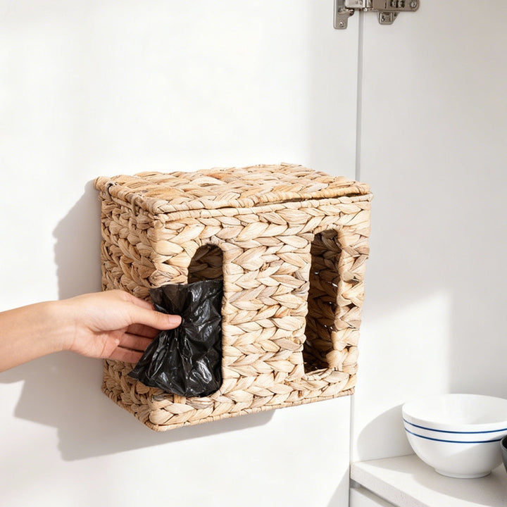 Wandmontierter Rattan Aufbewahrungskorb Karnz
