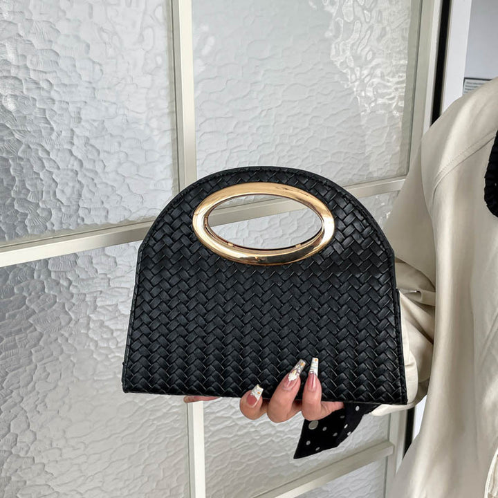 Gewebte Handtasche mit Goldakzent