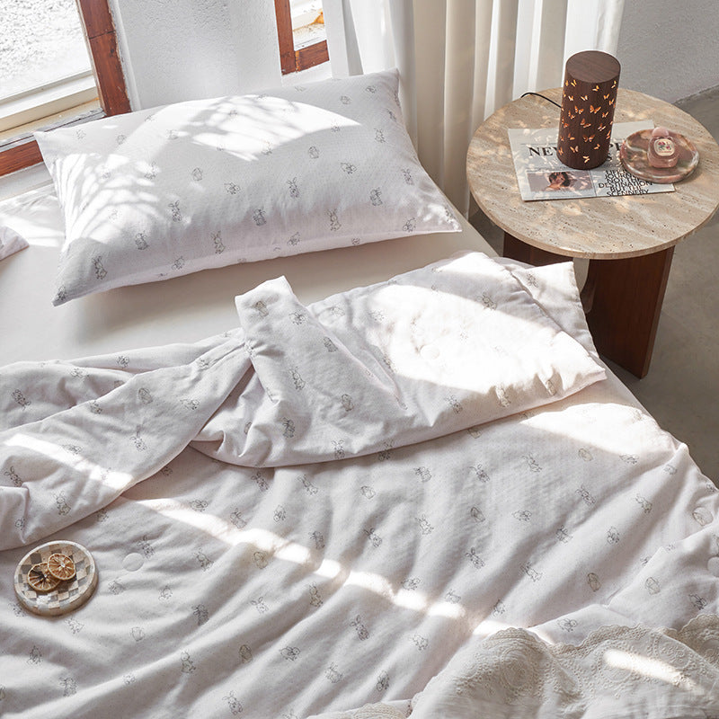 Bettwäsche-Set aus Baumwollsatin mit floralem Vintage-Muster