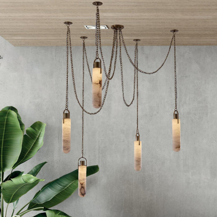 Moderne hängende Alabaster Pendelleuchte