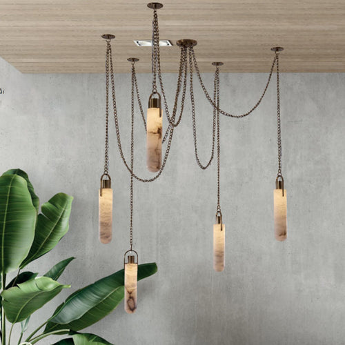 Moderne hängende Alabaster Pendelleuchte