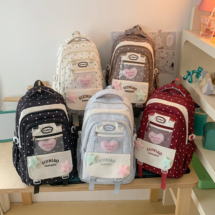 Stylische Pünktchen Schultasche Karnz