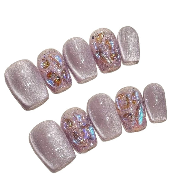 Glitzerndes Acryl Press-On Nagelset Karnz