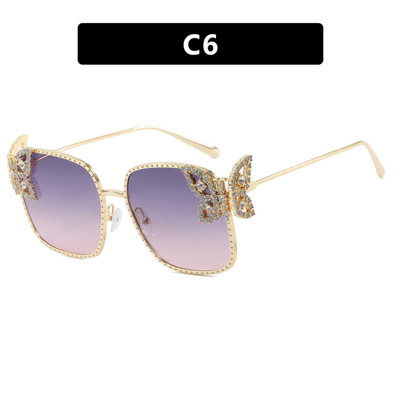 Damen extravagante Brille mit funkelnden Akzenten Karnz