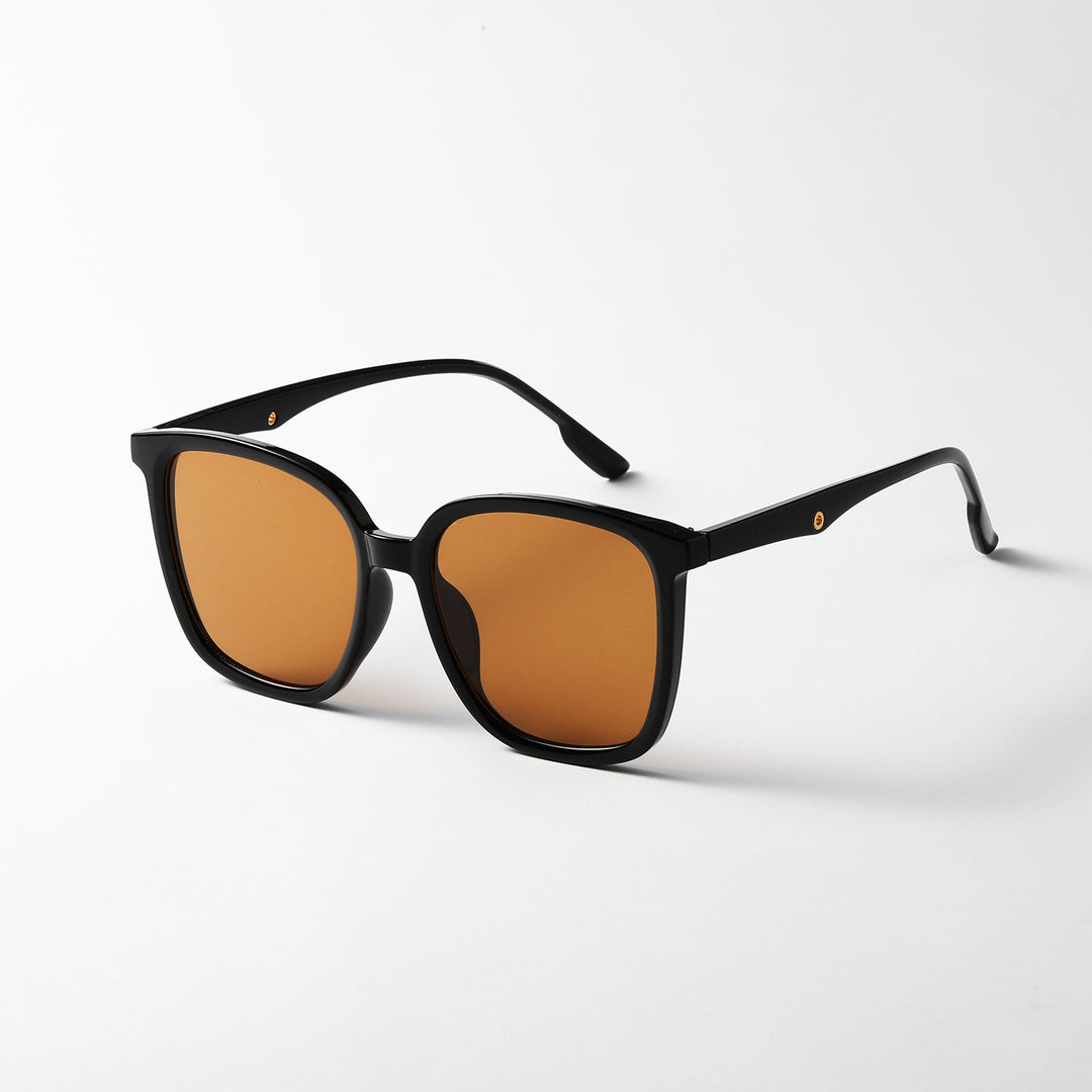 Damen stilvolle quadratische Sonnenbrille mit klarem Rahmen und polarisierten Gläsern Karnz