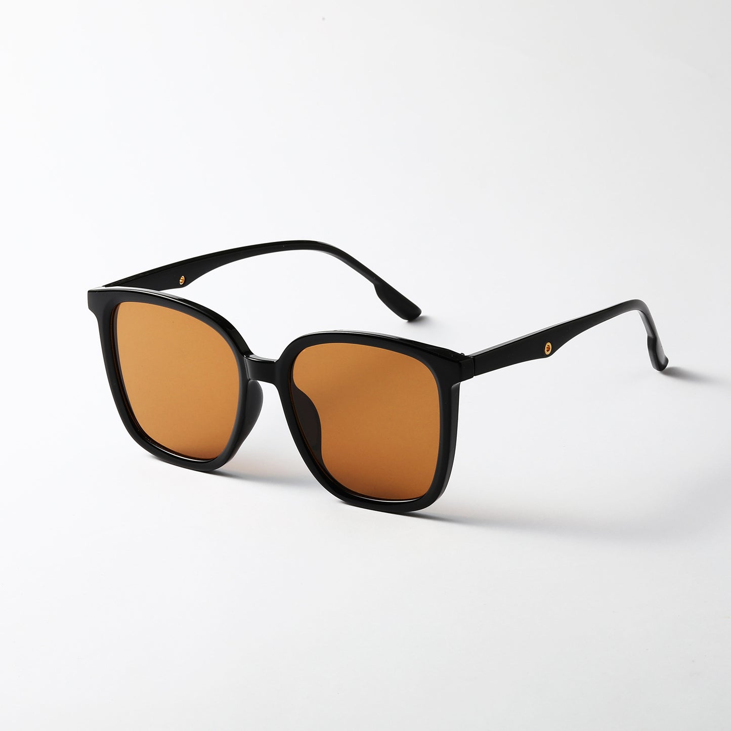 Damen stilvolle quadratische Sonnenbrille mit klarem Rahmen und polarisierten Gläsern Karnz