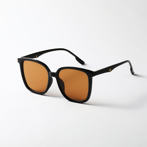 Damen stilvolle quadratische Sonnenbrille mit klarem Rahmen und polarisierten Gläsern Karnz