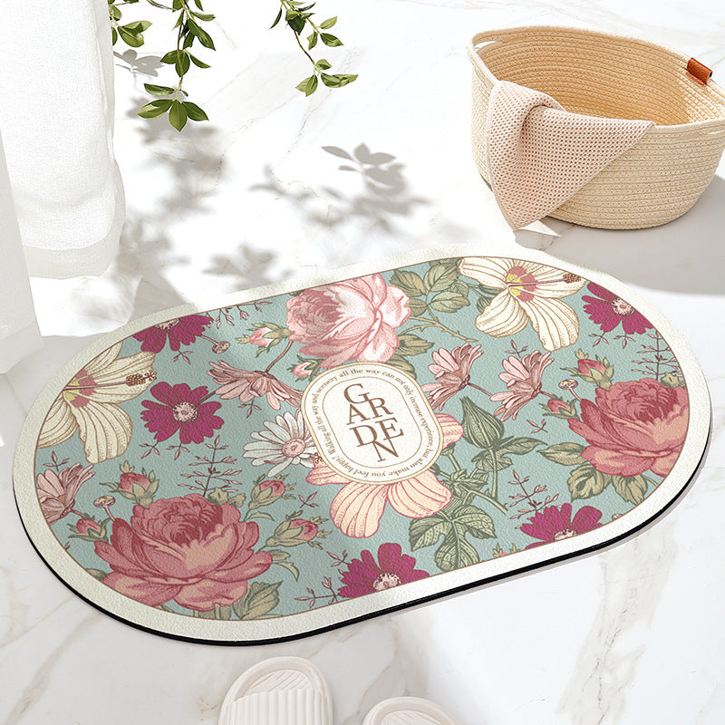 Florale inspirierende Badematte
