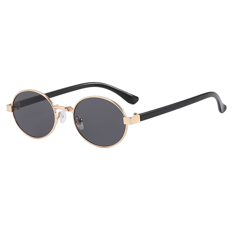 Damen runde Brille mit elegantem Metallrahmen und verstellbaren Nasenpads Karnz