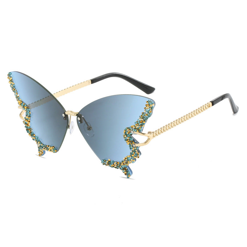 Damen extravagante Cats Eye Sonnenbrille mit funkelnden Akzenten Karnz